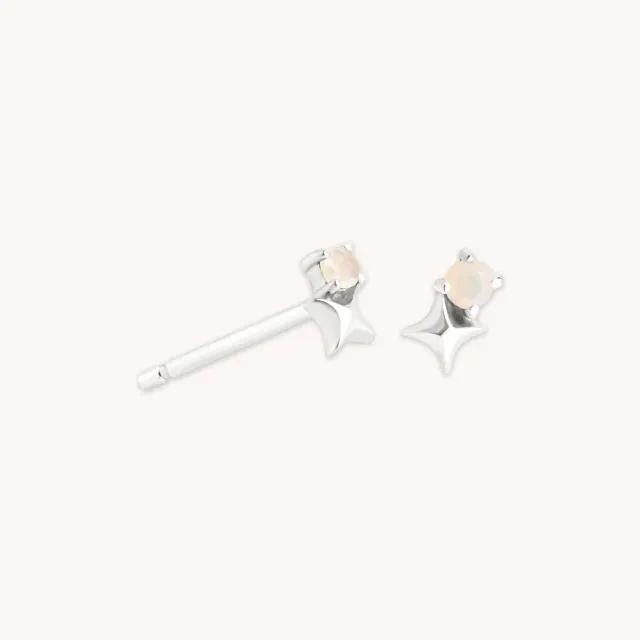 Astrid & Miyu October boucles d’oreilles opale or blanc massif