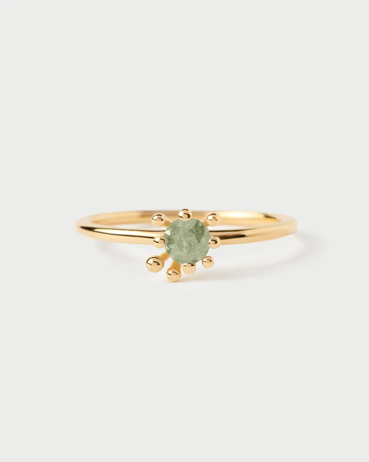 PDPAOLA Fleur bague verte zirconia olive 5,5 mm