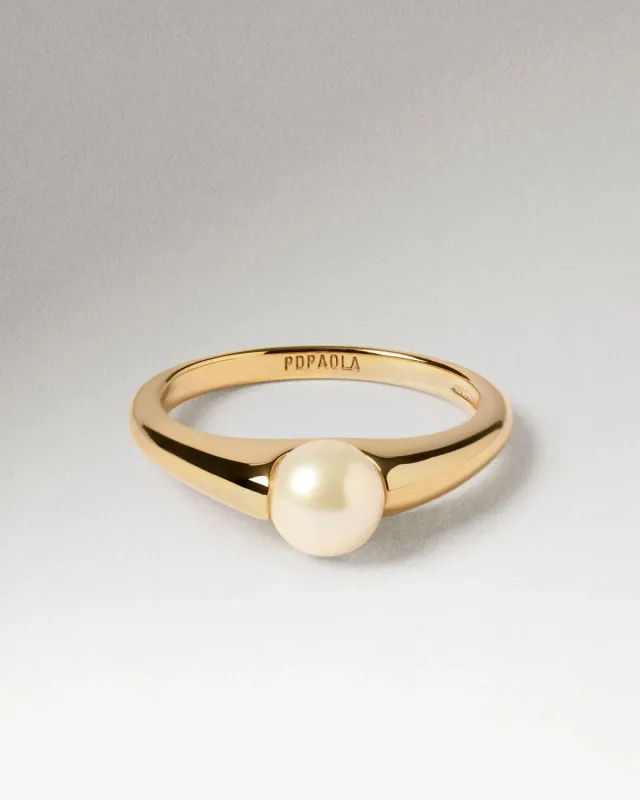 PDPAOLA La Perla Maris bague quartz blanc taille 14