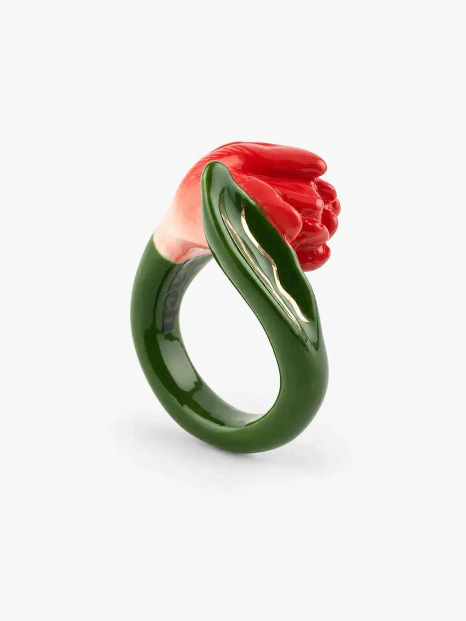 Nach Bijoux Tulipe bague porcelaine fleur taille S M L
