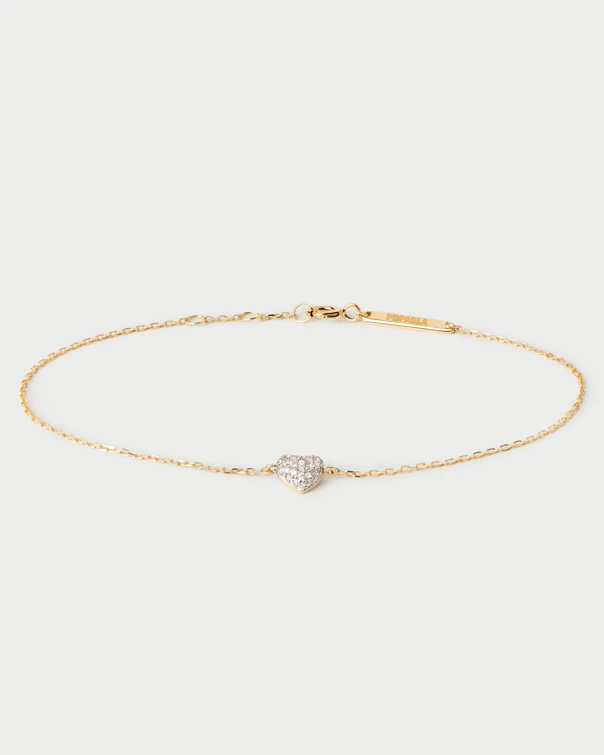 PDPAOLA Fine bracelet coeur or 18 carats diamants 15-18 cm