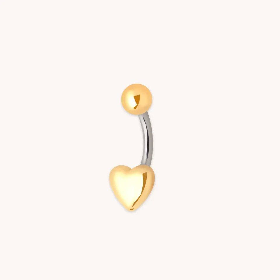 Astrid & Miyu Heart piercing nombril titane doré