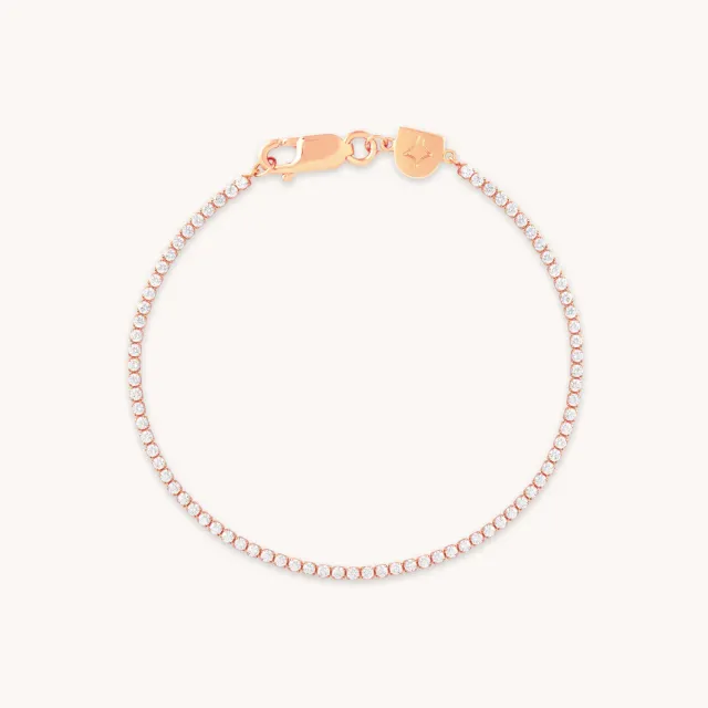Astrid & Miyu Tennis bracelet rivière or rose zircon