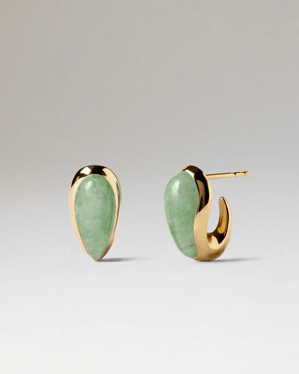 PDPAOLA Luna boucles aventurine verte doré