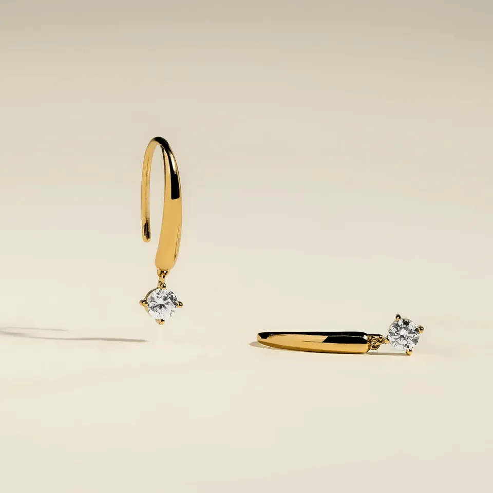Astrid & Miyu Crystal Charm boucles plaqué or cristal