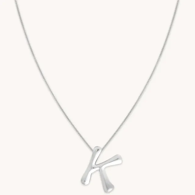 Astrid & Miyu Bold Pendant collier initiale K argent