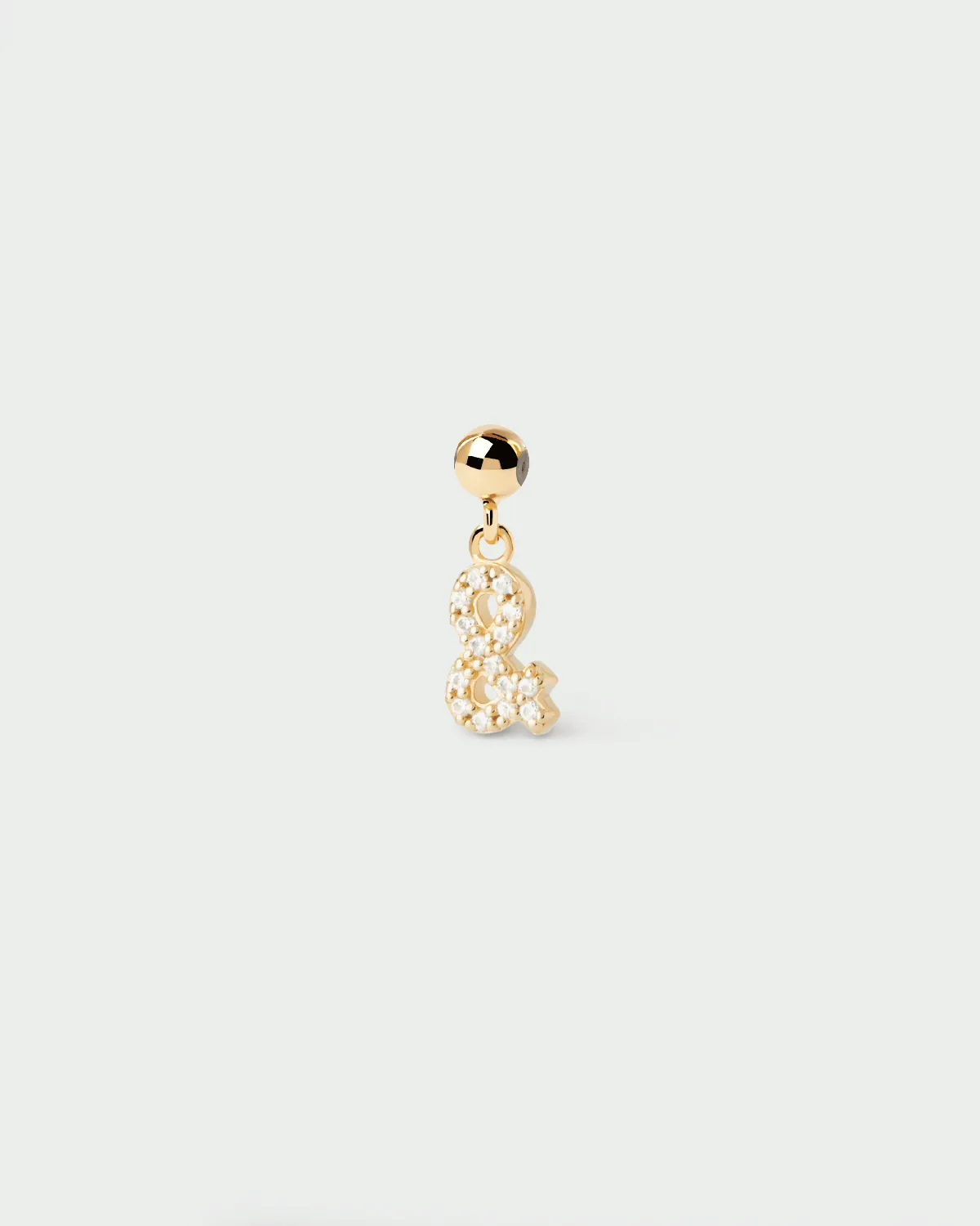 PDPAOLA Ampersand charm zirconia blanc doré