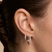 Astrid & Miyu Pavé Essential Small créoles argent pavé