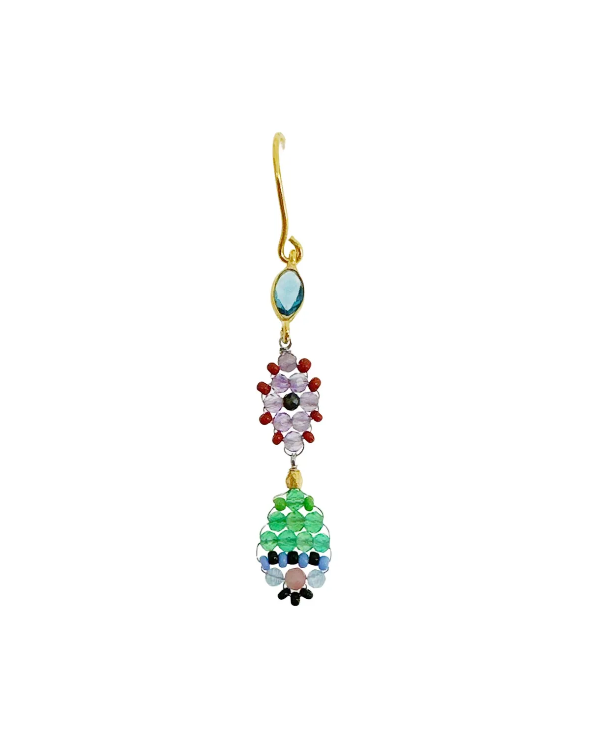Le Fourbi de Capucine Z31 boucles d'oreilles quartz onyx