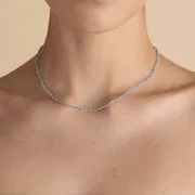 Astrid & Miyu Aquamarine March collier perles or massif