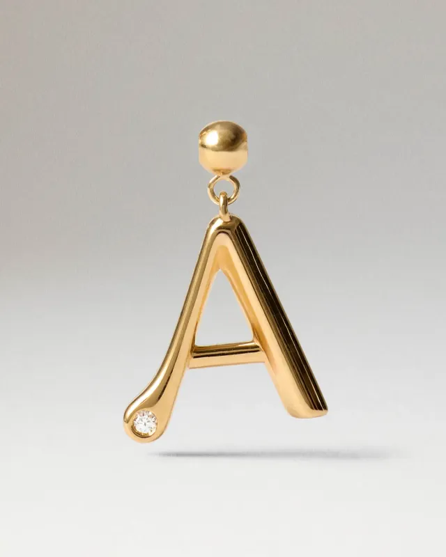 PDPAOLA Charms Initial A breloque zircone dorée