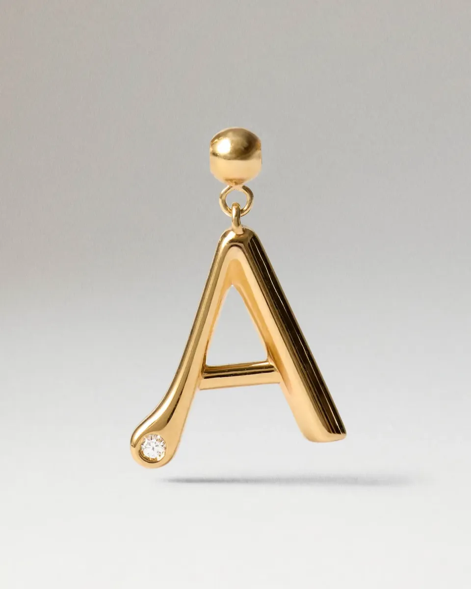 PDPAOLA Charms Initial A breloque zircone dorée