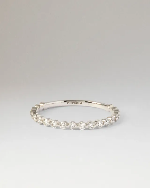 PDPAOLA Astra Mini bague éternité 0,45 carat or blanc diamants