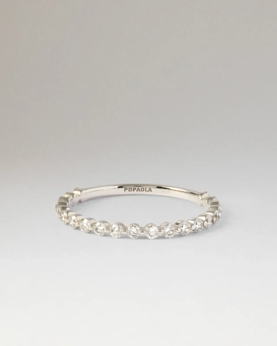 PDPAOLA Astra Mini bague éternité 0,45 carat or blanc diamants