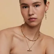 Astrid & Miyu Pavé Chain Link collier doré pavé