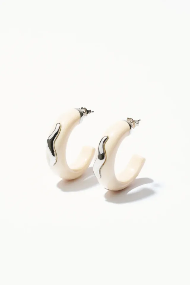 Philippe Ferrandis Waves Créoles Vague Métal Résine 3,6 cm
