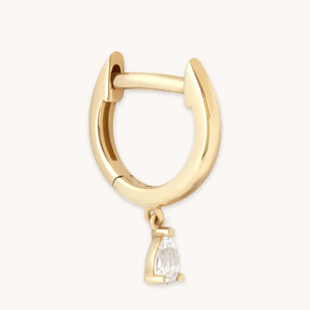 Astrid & Miyu Teardrop Charm créole piercing or massif