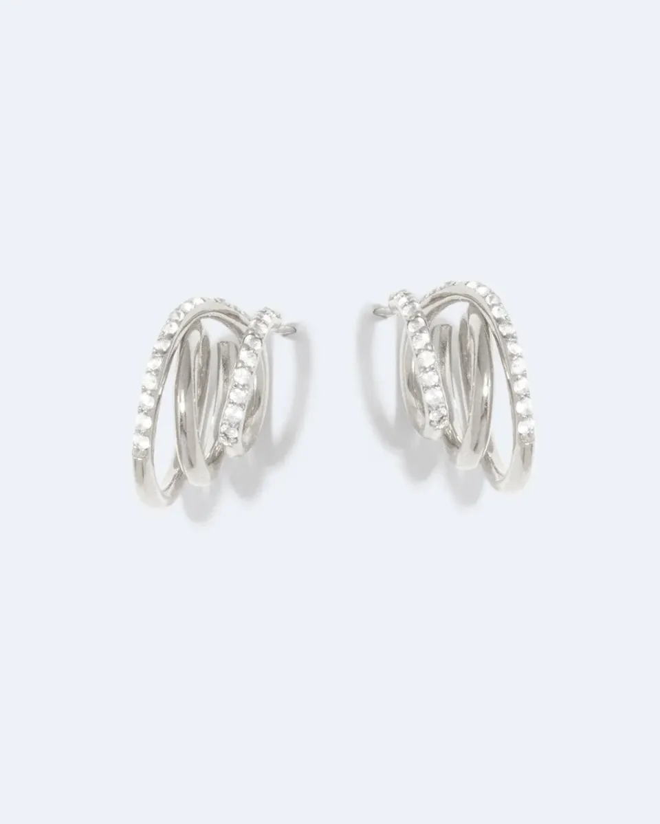 Completedworks Flow White Topaz boucles d’oreilles platine