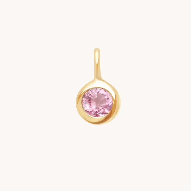 Astrid & Miyu Pink Tourmaline charm or 9ct rond