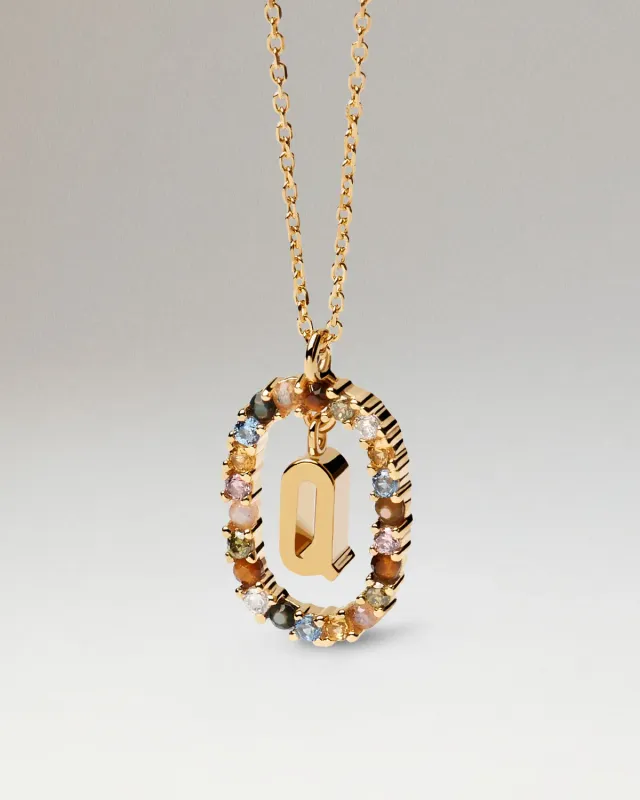 PDPAOLA Letters Letter Q collier lettre Q plaqué or zirconia