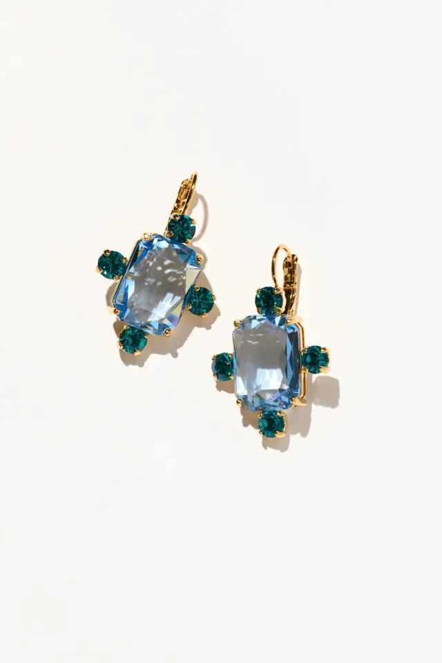 Philippe Ferrandis Castiglione boucles d’oreilles dormeuses cristaux doré