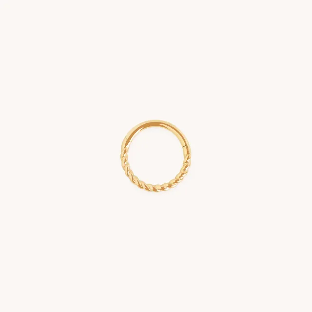 Astrid & Miyu Twisted Rope Seamless Hoop créoles or massif