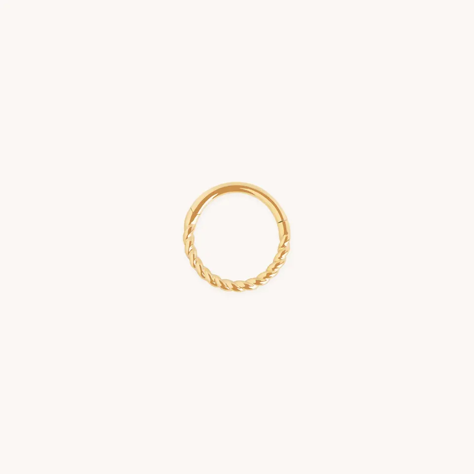Astrid & Miyu Twisted Rope Seamless Hoop créoles or massif