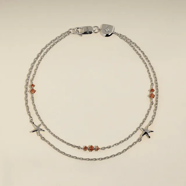 Astrid & Miyu Starfish bracelet double chaîne argent étoile