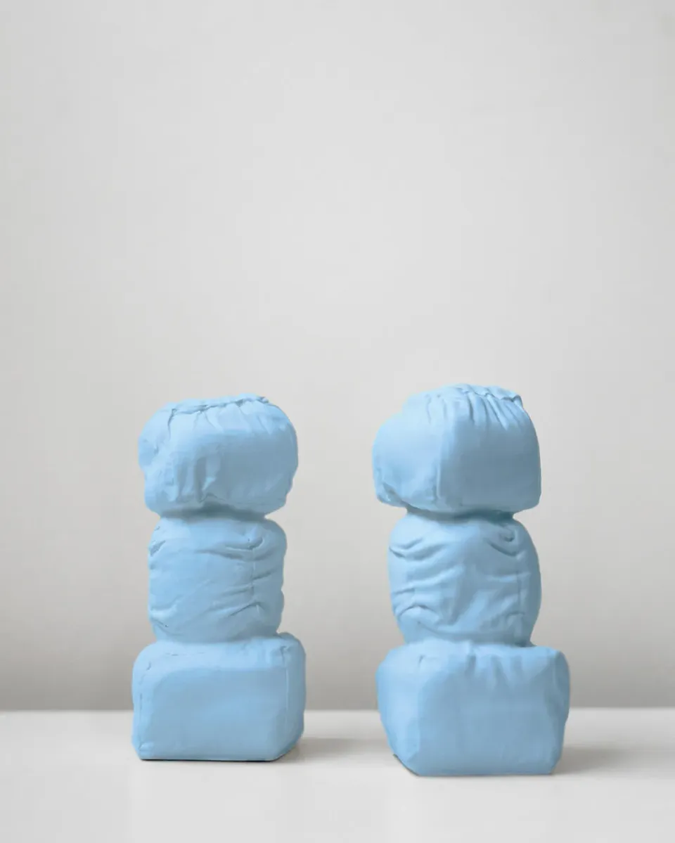Completedworks Stuffed bougeoirs céramique bleu mat lot de 2