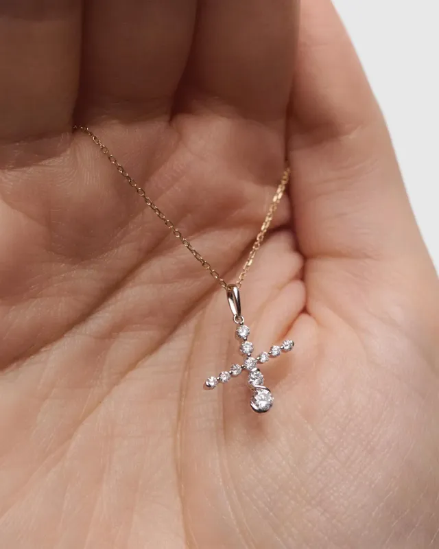 PDPAOLA GRID FINE 4 pendentif or blanc diamant