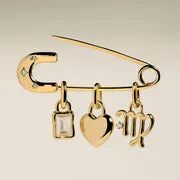 Astrid & Miyu Charm Pin broche dorée à breloques