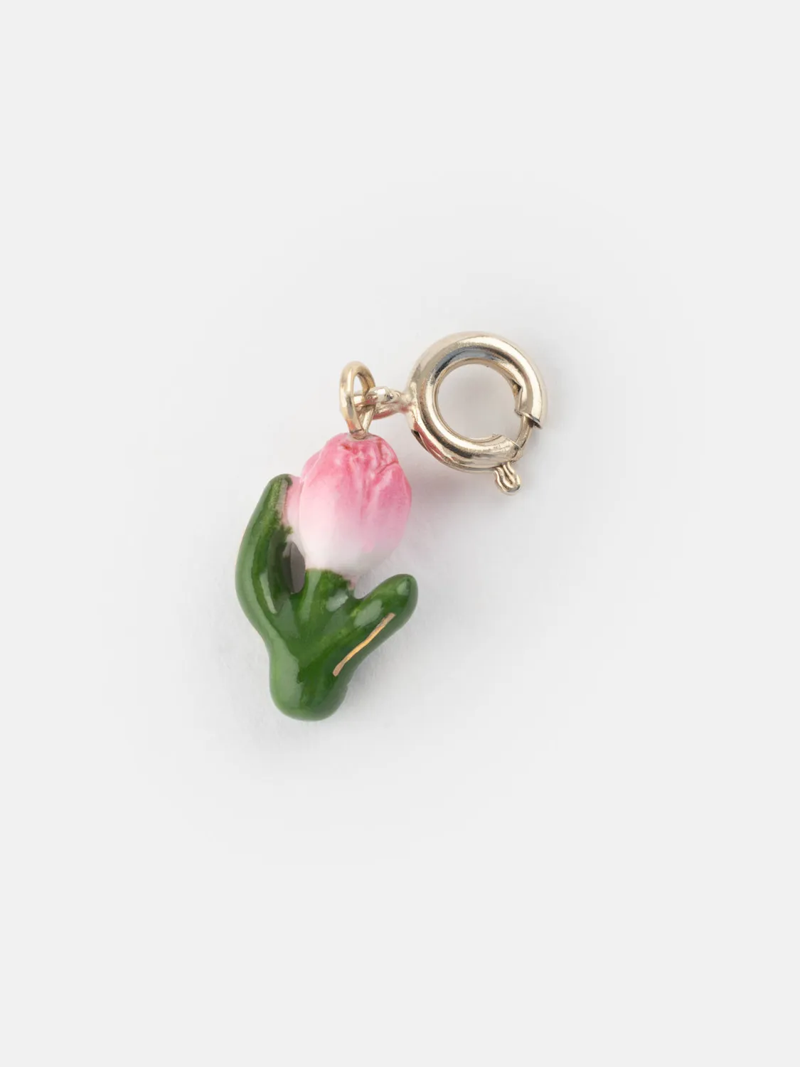 Nach Bijoux tulipe rose charms porcelaine 25 mm