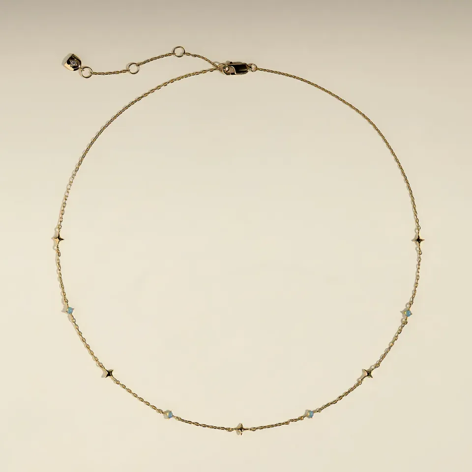 Astrid & Miyu Cosmic Opal collier or opale étoile
