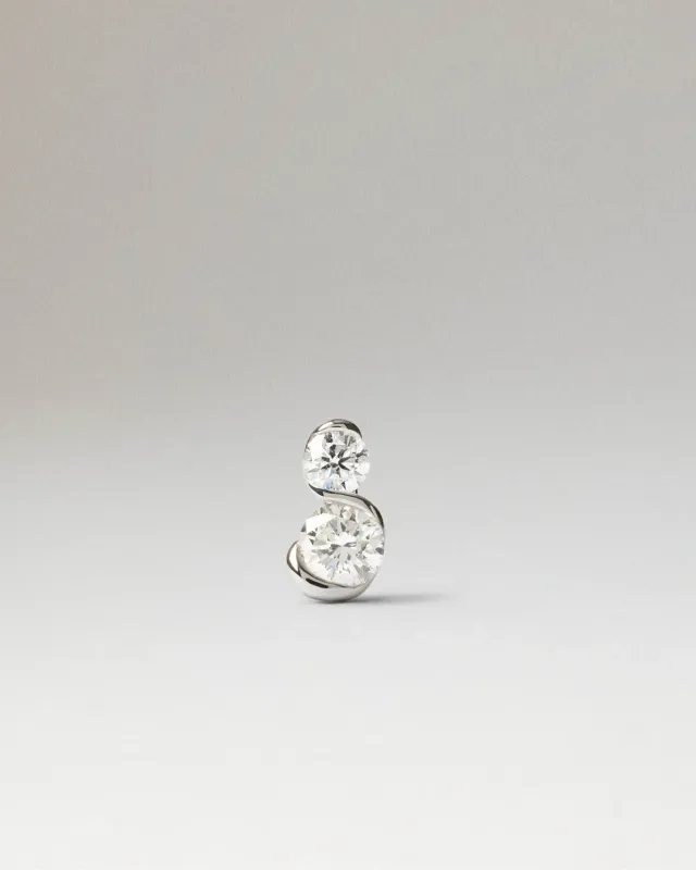 PDPAOLA Dafne mono-boucle or blanc diamants