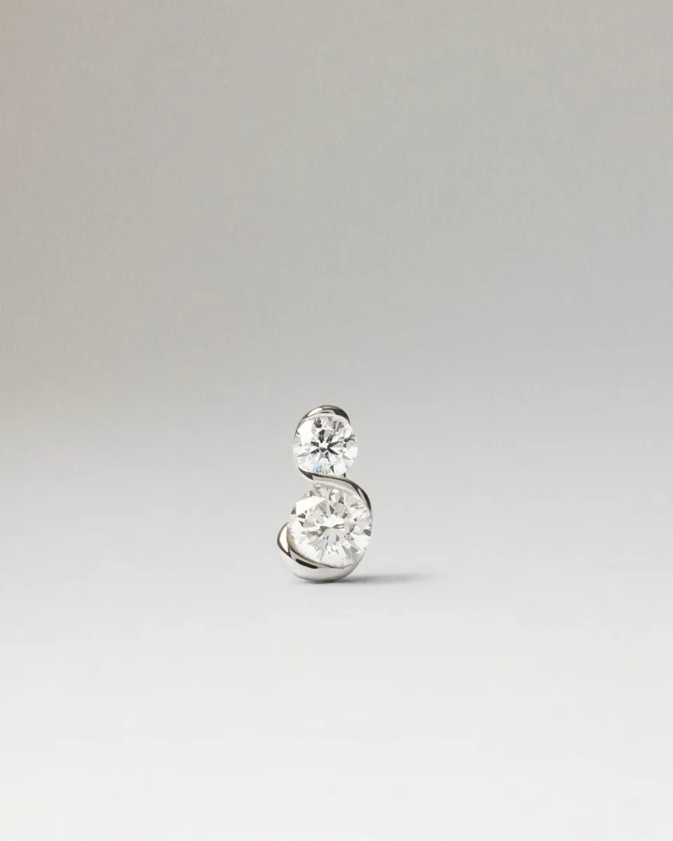 PDPAOLA Dafne mono-boucle or blanc diamants