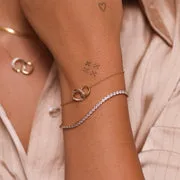 Astrid & Miyu Orbit Crystal bracelet cristal doré