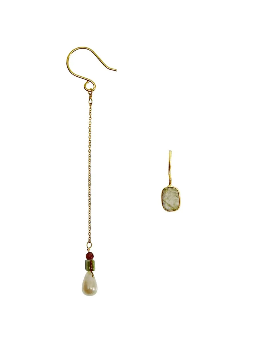 Le Fourbi de Capucine ASYPERLE boucles d'oreilles labradorite