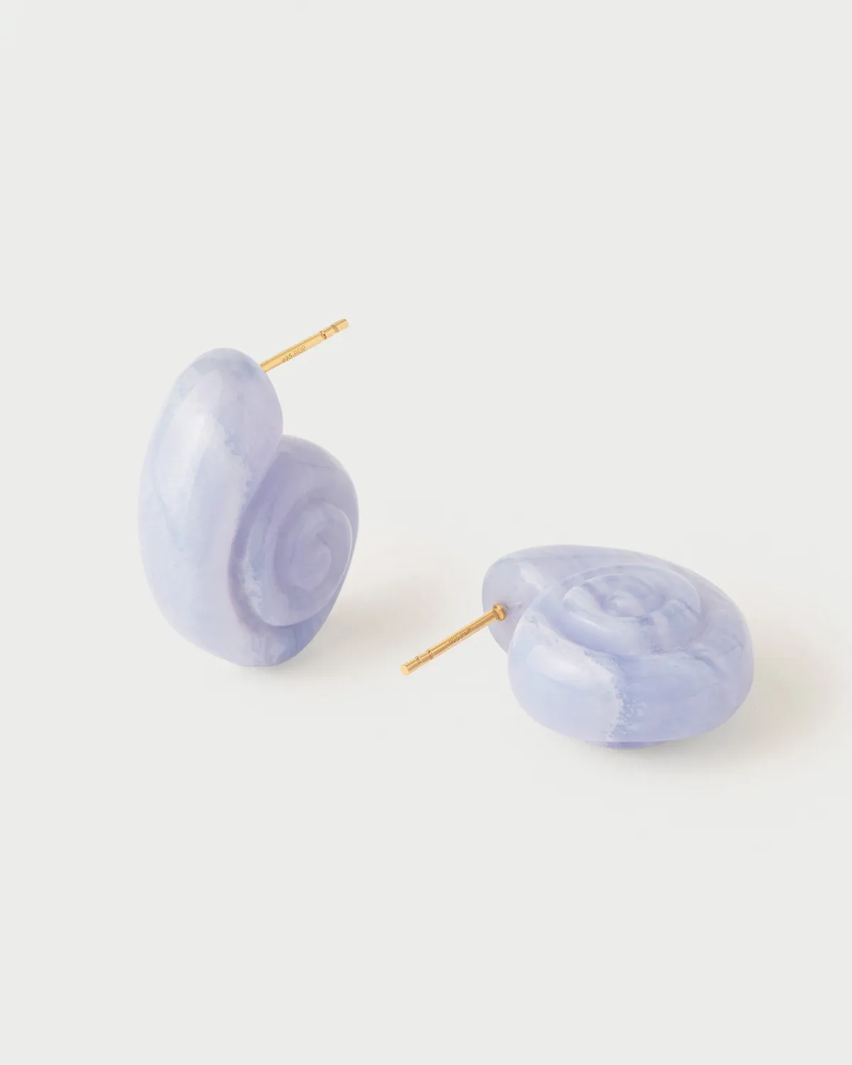 PDPAOLA Aqua boucles coquillage agate bleue