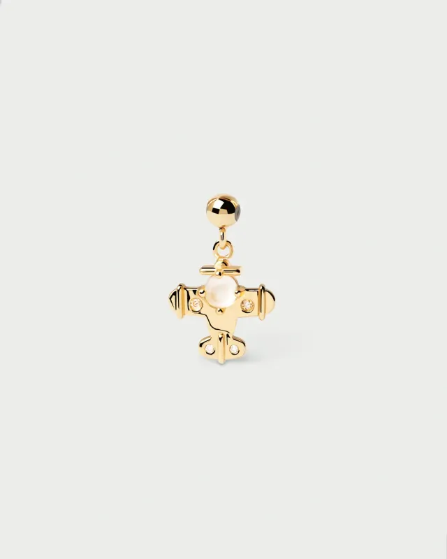 PDPAOLA Plane Charm breloque avion nacre 1 cm