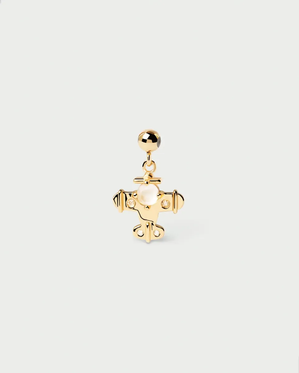 PDPAOLA Plane Charm breloque avion nacre 1 cm