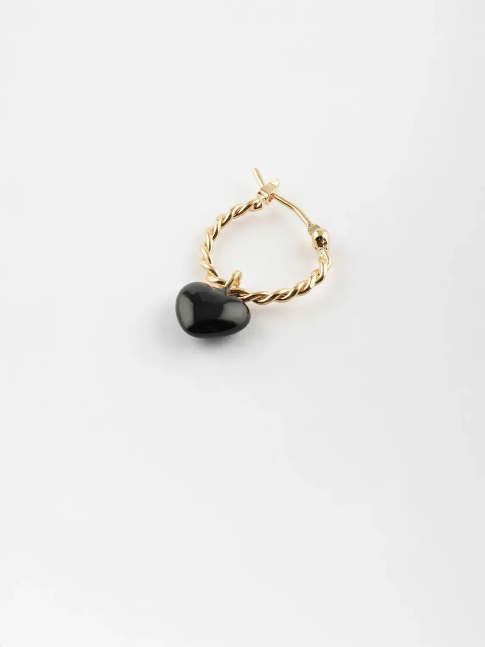 Nach Bijoux Premier amour mini créole cœur noir 1,5 cm