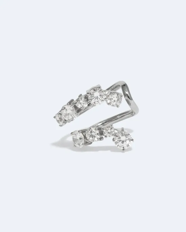 Completedworks Myth bague ouverte zircon argent taille L