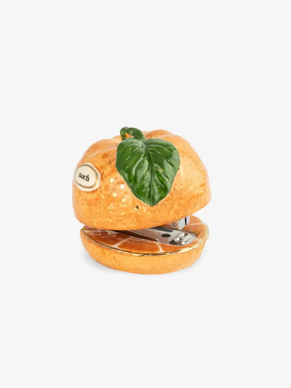 Nach Bijoux Orange agrafeuse porcelaine peinte main