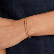 Astrid & Miyu Illusion bracelet double chaîne doré fin