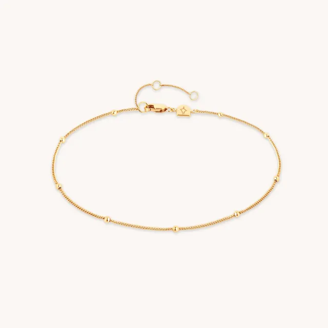 Astrid & Miyu Essential Beaded Chain cheville doré