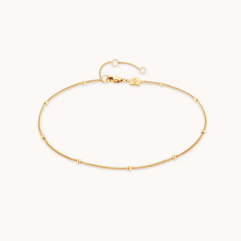 Astrid & Miyu Essential Beaded Chain cheville doré