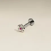 Astrid & Miyu Hibiscus piercing titane platine