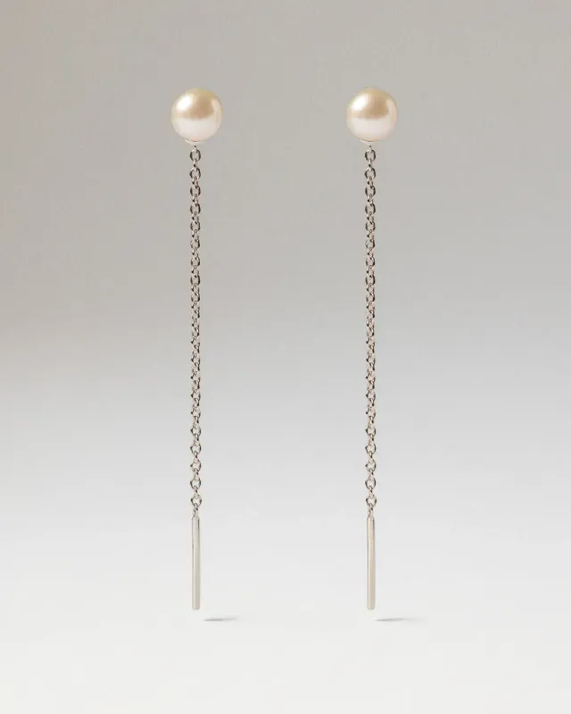 PDPAOLA La Perla Lyra boucles perle longue 55 mm