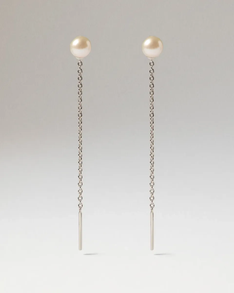 PDPAOLA La Perla Lyra boucles perle longue 55 mm