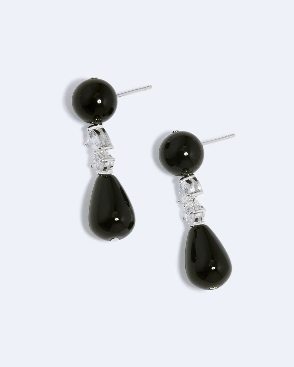 Completedworks Tarn boucles d’oreilles onyx zircone argent